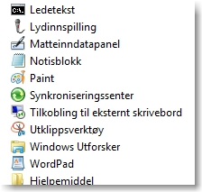 Menyvalget for utklippsverktyet